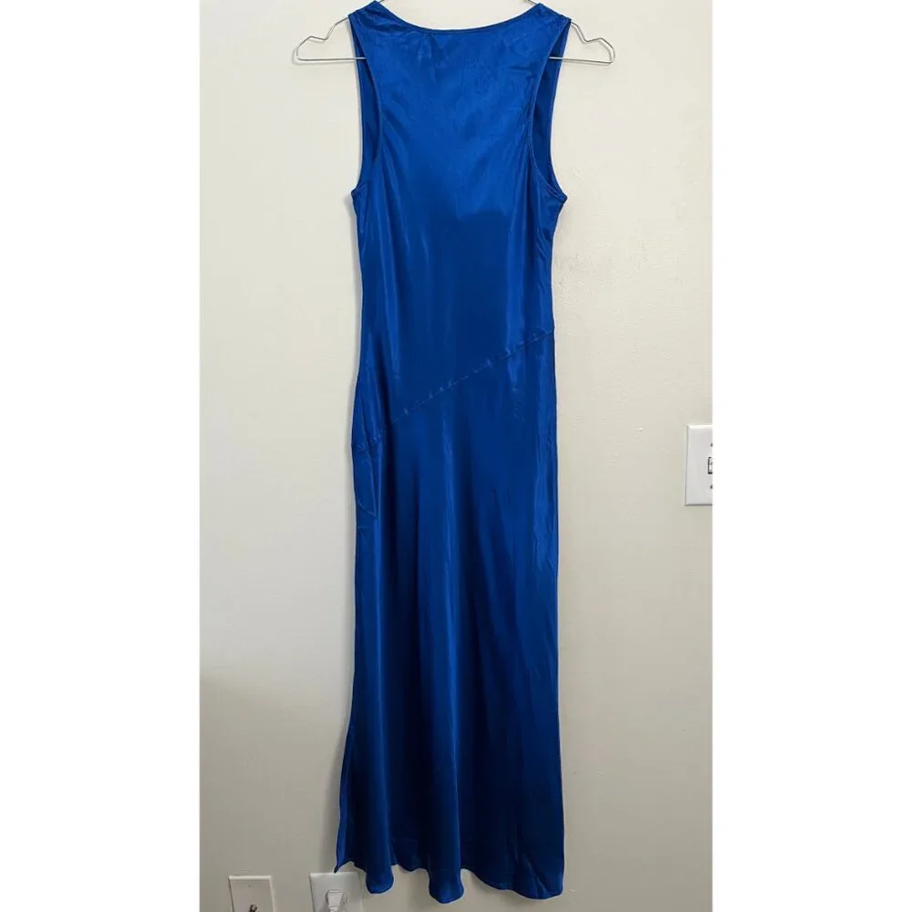 RAQUEL ALLEGRA LAPIS BLUE SLIP DRESS S - Picture 6 of 11